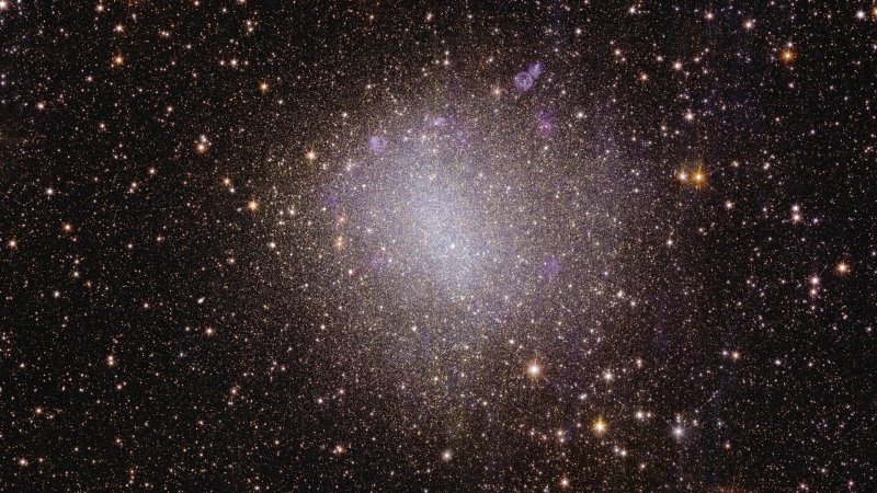 Euclid's view of irregular galaxy NGC 6822. | Source: ESA