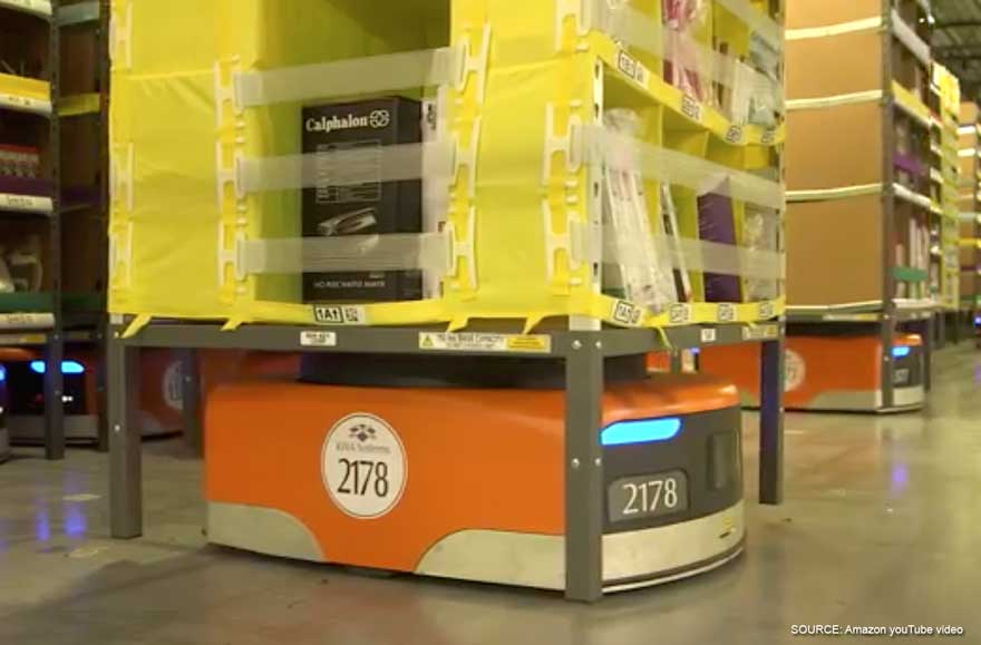 amazon robot in warehouse