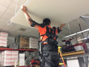 Third generation of shoulderX exoskeleton from suitX to reduce worker strain