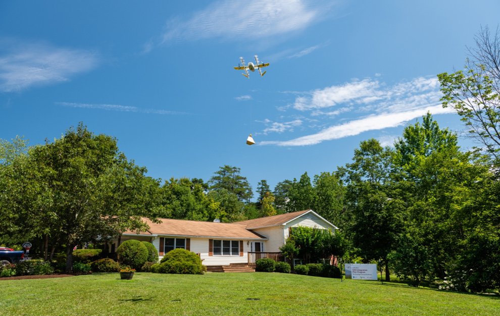 Wing drone delivery