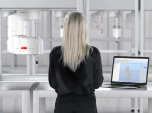 Robot Control Mate add-on to ABB RobotStudio enables PC control of SCARA robots