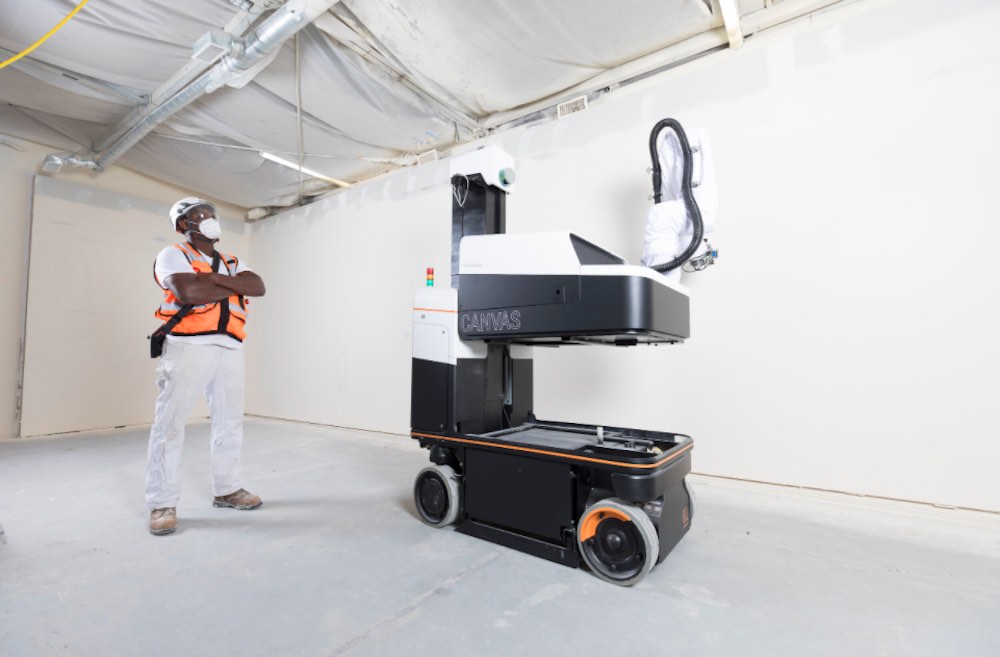 Canvas drywall robot