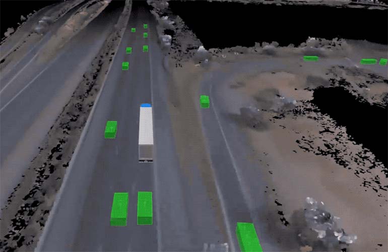 Waymo Driver simulation of freeway