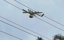 drone in power line