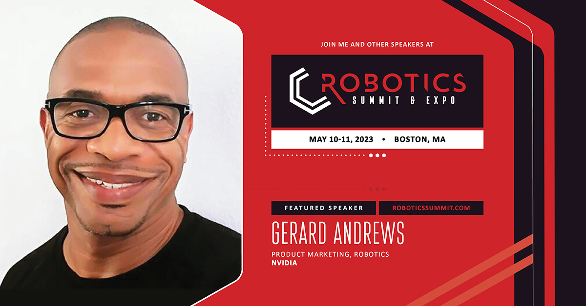 Gerard Andrews graphic for Robotics Summit. 