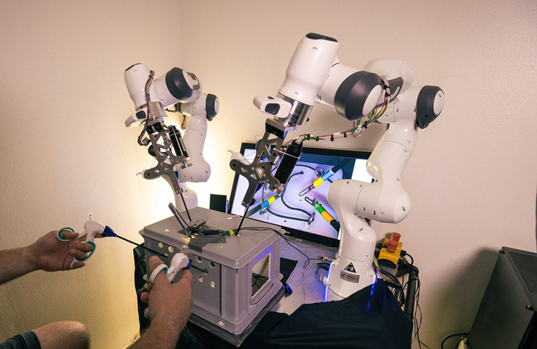 This technique permits surgeons to carry out surgical procedure with 4 arms This technique permits surgeons to carry out surgical procedure with 4 arms