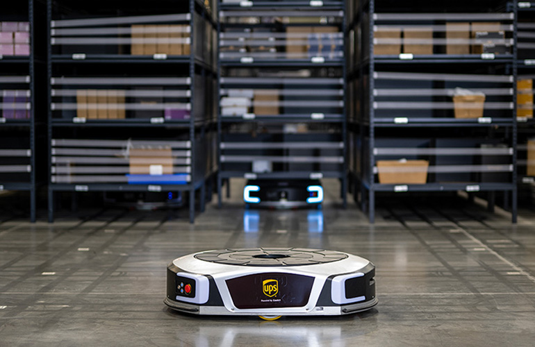 Mobile robot in UPS facility. 