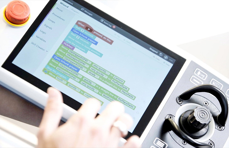 A look at ABB's Skill Creator inside its Wizard Easy Programming software on a tablet. 