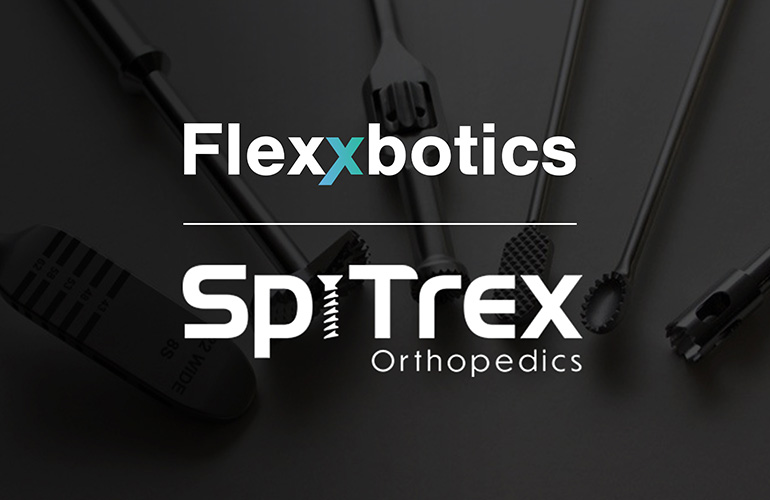 Flexxbotics and SpiTrex partnership graphic. 