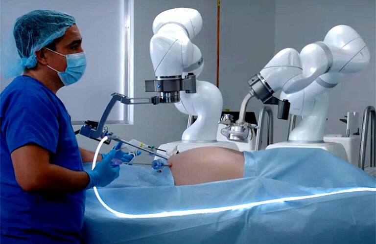 The Levita Magnetics MARS (magnetic-assisted robotic surgery) system uses magnetic forces to control a grasper instrument inside a patient.