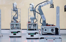 ABB GoFa cobots on AMRs at XtalPi