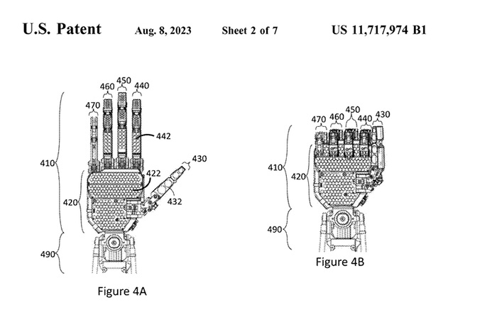 screenshot of recent Sanctuary patent illustrating functional hands.