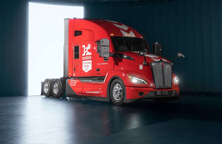 The Kodiak sixth-generation driverless truck includes redundant features for safety.