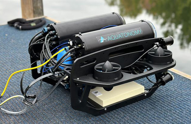 Aquatonomy's robot, which the company further developed during the Robotics Factory Accelerate Program. 