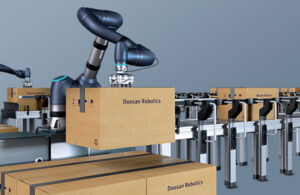 Doosan robot palletizing.