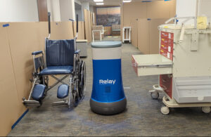 Relay2 from Relay Robotics navigates a hospital obstacle course.