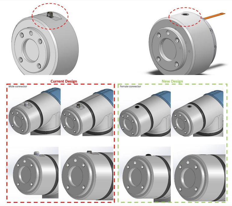 M8 connector on UR e-series cobot arm