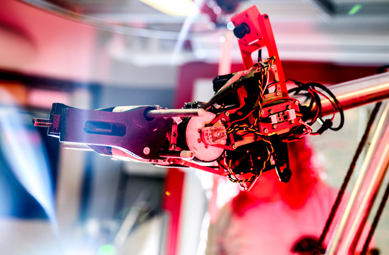 The robotic arm on the Northeastern team's Mars Rover.