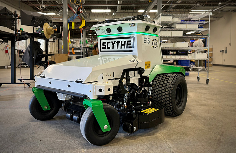 hero image of a scythe autonomous mower.