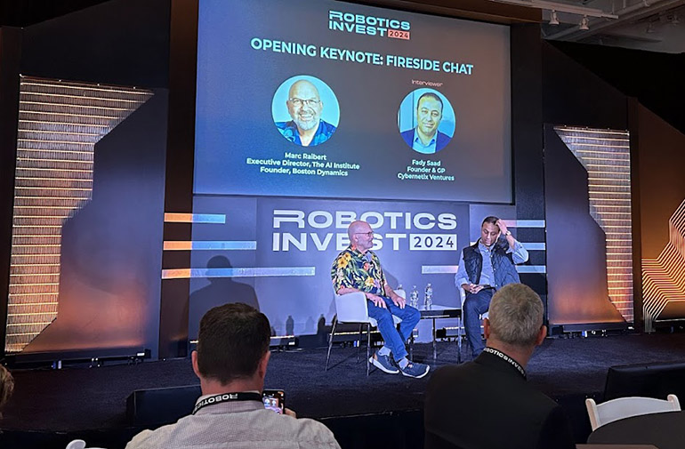 Marc Raibert and Fady Saad at Robotics Invest 2024.