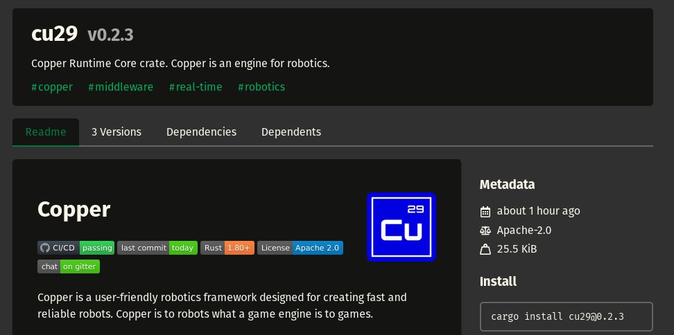 „Copper Robotics“ robotų kūrimo ekosistemos ekrano kopija.