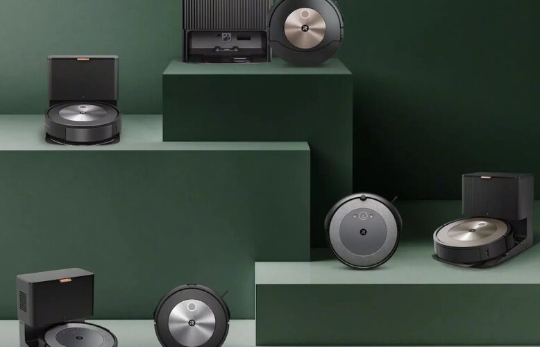 a display of iRobot's Roomba robot vaccums.
