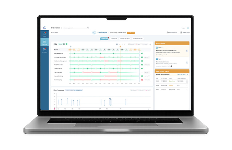 screen capture of management portfolio for healthcare professionals.