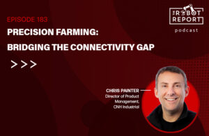 headshot of chris painter with the podcast logo. He discussed precision farming in this episode.