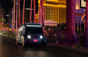 A Zoox robotaxi in Las Vegas.