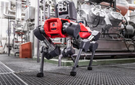 ANYbotics' ANYmal, a quadruped for industrial inspection, was among the robots at the SCSP AI+Robotics Summit last year.