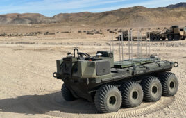 Overland AI's autonomous ground vehicle during its recent demonstration.