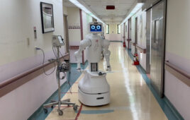 Foxconn’s collaborative nursing robot is one example of its smart hospital applications developed using NVIDIA technologies.