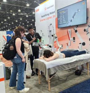 RealMan demonstrated a massaging robot at Automate 2025.