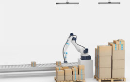 Photoneo MotionCam 3D Color (Blue) enables scanning from greater distances as in this palletizing application, says Photoneo.