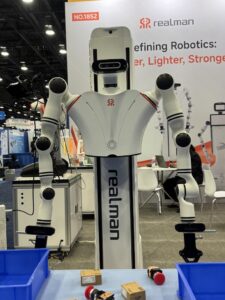 RealMan Robotics' dual-arm lifting platform at Automate 2025.