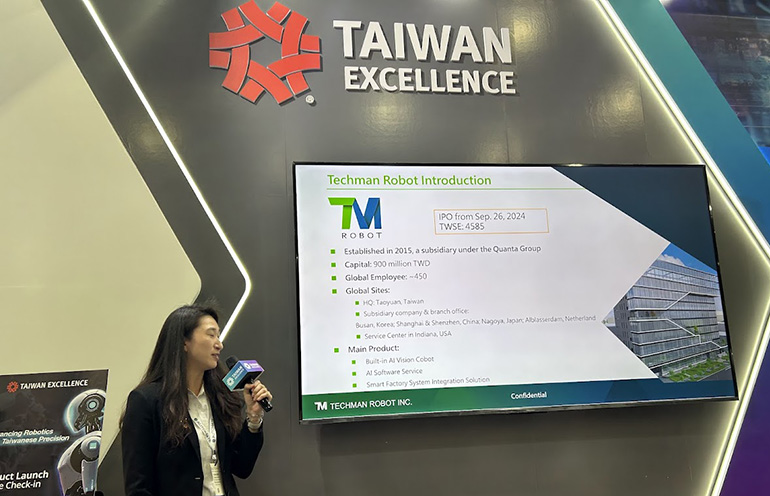 Techman Robot presents as part of Taiwan Excellence event in Detroit.
