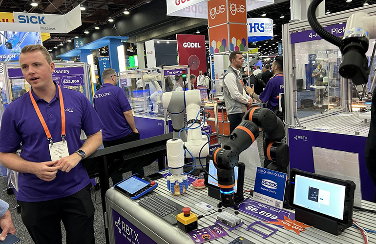 Jan Hennecke, business unit manager for robotics and automation at igus, discussed affordable automation at Automate 2025.
