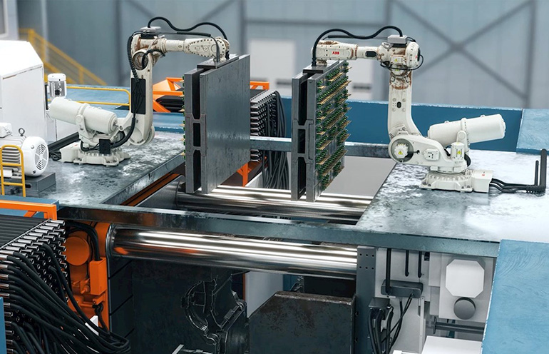 IRB 6730S shelf robots are designed for die casting, says ABB Robotics.