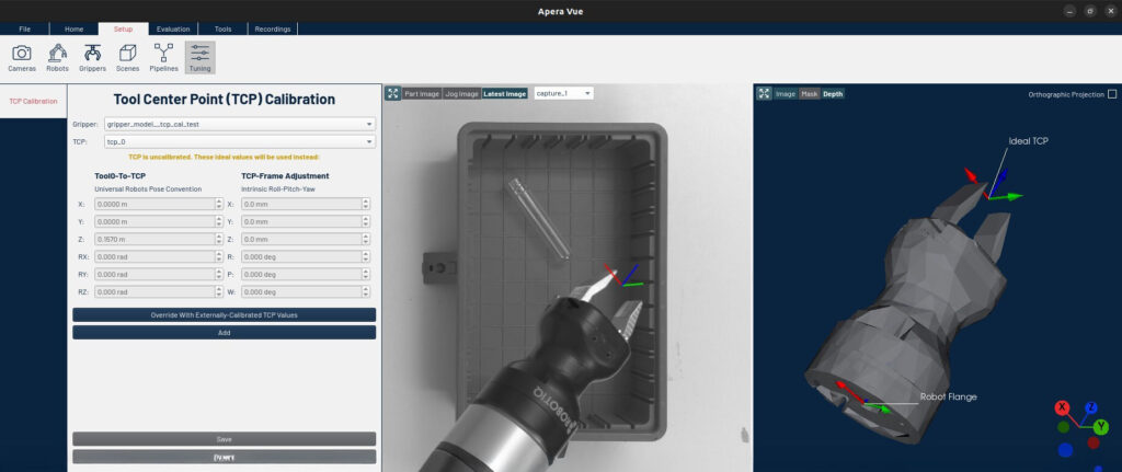 Apera Vue 9.50 includes new vision-guided TCP calibration.