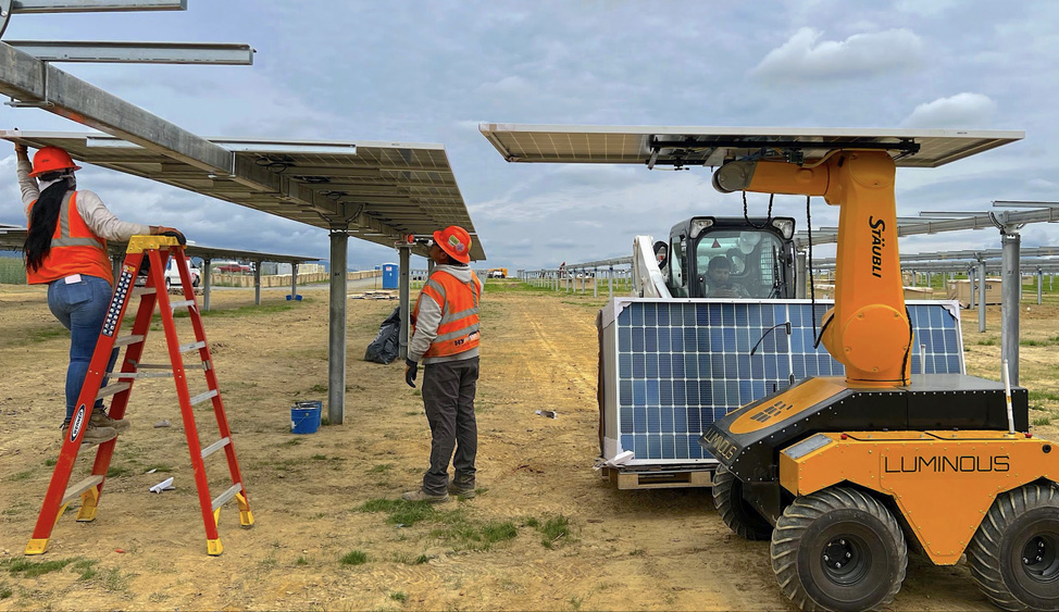 LUMI augments human workers in solar PV installation.