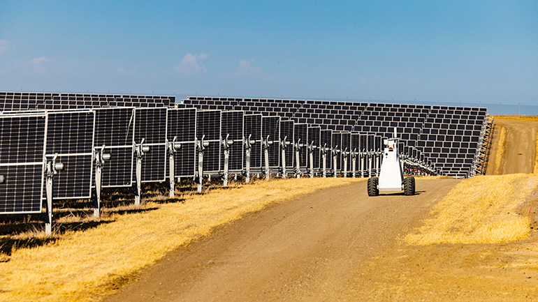 onsight robot inspects solar panel.