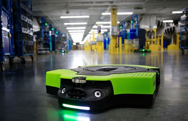 Proteus, shown here, is Amazon's first true autonomous mobile robot.