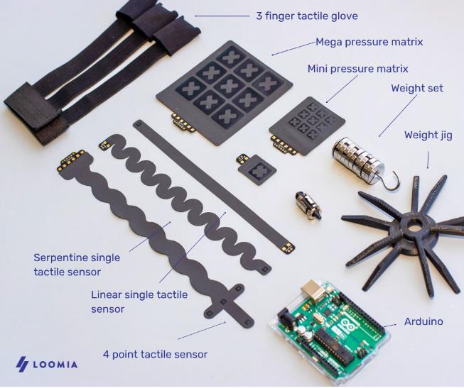 The Loomia Smart Skin Developer Kit includes a range of sensors.