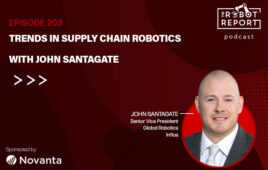 headshot of John santagate and the podcast logo.