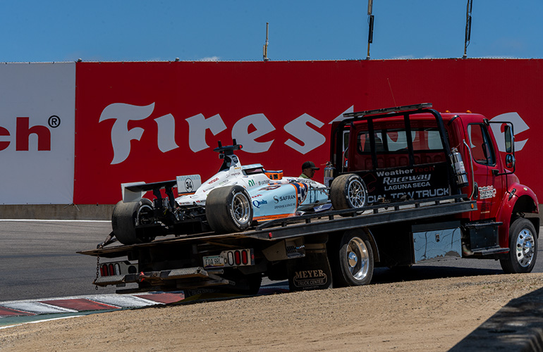 Autonomous Tiger Racing vehicle spun out at the corkscrew.