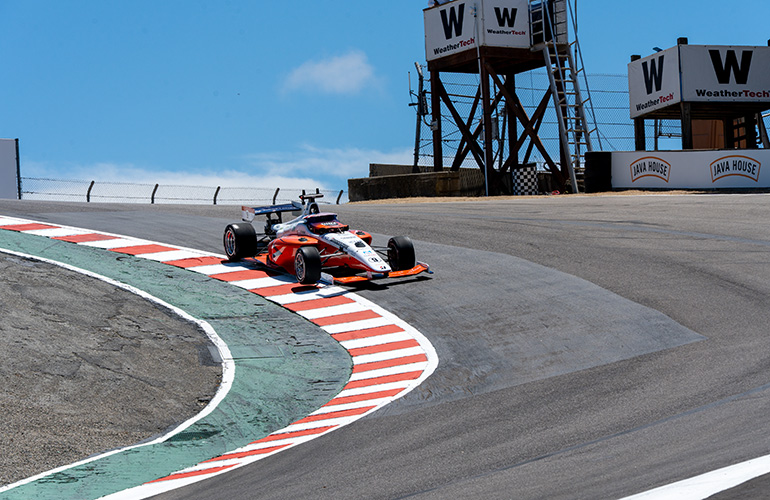 Cavalier Autonomous Racing vehicle at the corkscrew.