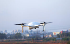 Ondas' Optimus drone mid flight.