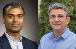 Left, Ujjwal Kumar, the former president of Teradyne Robotics, and right, Ujjwal's successor Jean-Pierre Hathout.