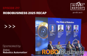 Panelists at robobusiness onstage.