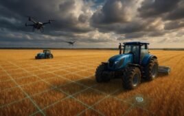 Drones and self-driving tractors are examples of autonomous machines using physical AI.
